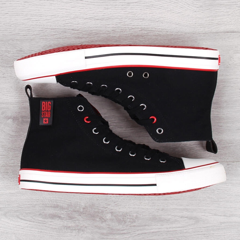 Baskets montantes noires pour homme en textile Big Star JJ174065 2