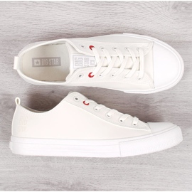 Baskets basses blanches en éco-cuir pour hommes Big Star JJ174006 1 Baskets basses blanches en éco-cuir pour hommes Big Star JJ174006 1