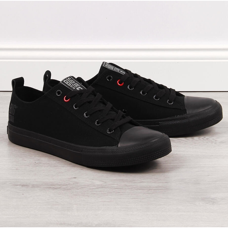 Baskets basses homme textile noires Big Star JJ174003 1