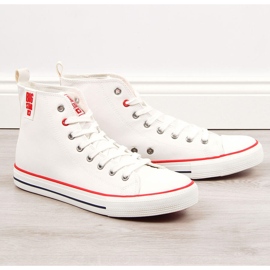 Baskets montantes homme en éco-cuir blanc Big Star JJ174071 blanche 1