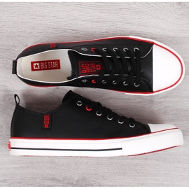 Baskets basses noires en éco-cuir pour hommes Big Star JJ174068 le noir 2 Baskets basses noires en éco-cuir pour hommes Big Star JJ174068 le noir 2