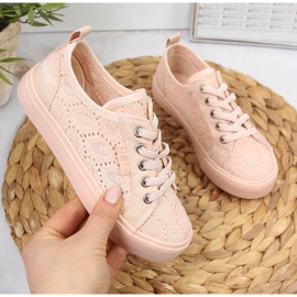 Baskets fille dentelle rose clair Big Star JJ374006 1 Baskets fille dentelle rose clair Big Star JJ374006 1