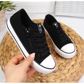 Baskets enfant NEWS noires à fermeture éclair le noir 1