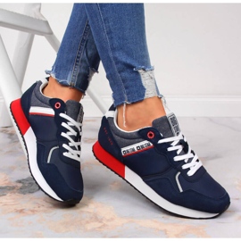Chaussures de sport en cuir bleu marine Big Star JJ274285 1