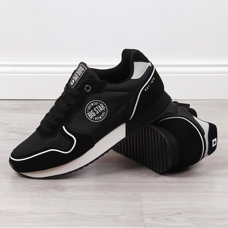 Chaussures de sport homme en cuir noir Big Star JJ174140 1