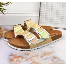 Chaussons femme dorés à boucles Big Star HH274896 d'or 1