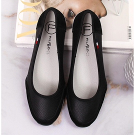 Ballerines femme en cuir noir ajouré Filippo 1