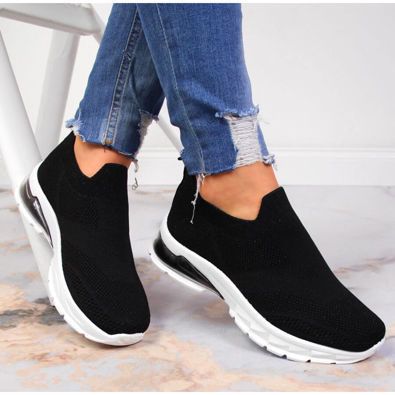 Chaussures de sport femme slip on noir Potocki 1