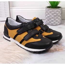 Chaussures garçon avec velcro camel Kornecki 6291 le noir multicolore 2