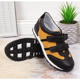 Chaussures garçon avec velcro camel Kornecki 6291 le noir multicolore 4