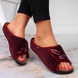 Bordeaux Inblu, velcro, pantoufles pour femmes rouge 1