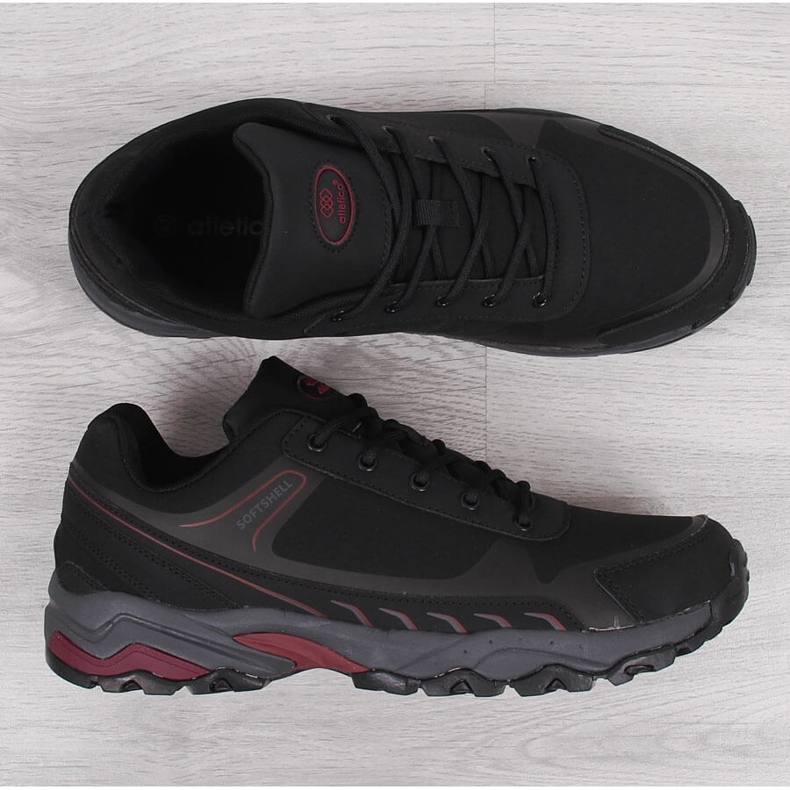 Chaussures de trekking imperméables noires et rouges Atletico homme le noir 1