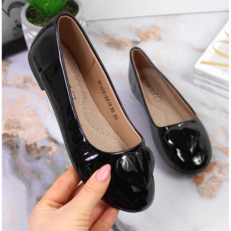 Ballerines fille avec coeur noir Vinceza le noir 1 Ballerines fille avec coeur noir Vinceza le noir 1