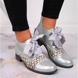 Bottines Jezzi printemps argent ajourées femme 6