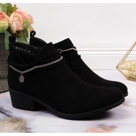 Bottines Filippo femme noires avec chaîne 2