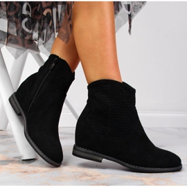 S.Barski Bottines compensées ajourées noires pour femme de S. Barski le noir 4