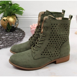 Bottes de printemps pour femme, olive ajourée Jezzi vert 3