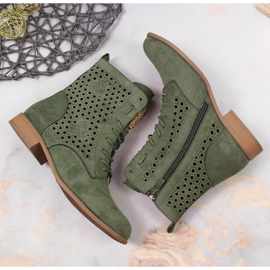 Bottes de printemps pour femme, olive ajourée Jezzi vert 4