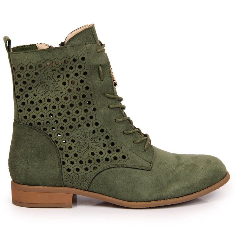 Bottes de printemps pour femme, olive ajourée Jezzi vert 1
