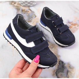 Chaussures garçon à velcro bleu marine Kornecki 6122 1