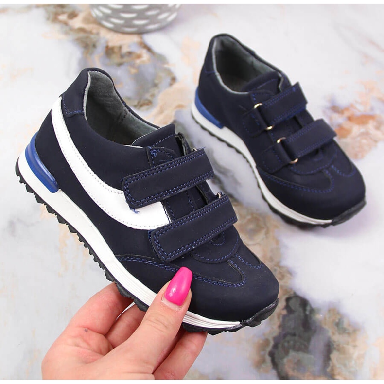 Chaussures garçon à velcro bleu marine Kornecki 6122 1 Chaussures garçon à velcro bleu marine Kornecki 6122 1