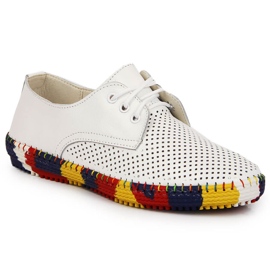 Chaussures confortables en cuir blanc ajouré Artiker 1