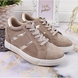 Chaussures en cuir à semelles compensées Filippo beiges 3