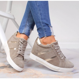 Chaussures en cuir à semelles compensées Filippo beiges 5