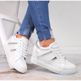 Chaussures en cuir sur un coin blanc Filippo blanche 5