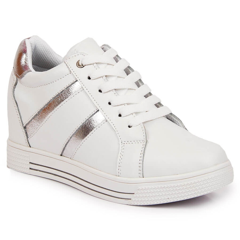 Chaussures en cuir sur un coin blanc Filippo blanche 1