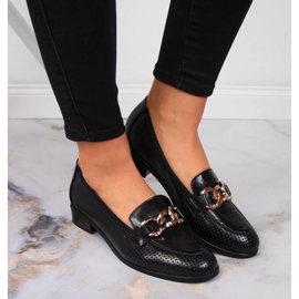 Chaussures noires ajourées avec une chaîne Potocki le noir 6