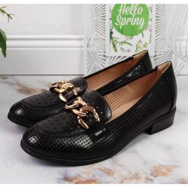 Chaussures noires ajourées avec une chaîne Potocki le noir 4