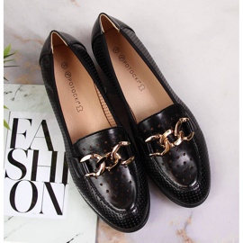 Chaussures noires ajourées avec une chaîne Potocki le noir 2
