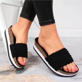 Chaussons compensés femme Potocki noirs le noir 1