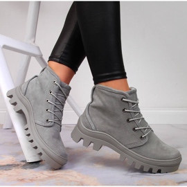 Baskets femme en cuir gris Filippo gris 1