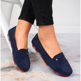 Mocassins en daim bleu marine pour femme Filippo 1