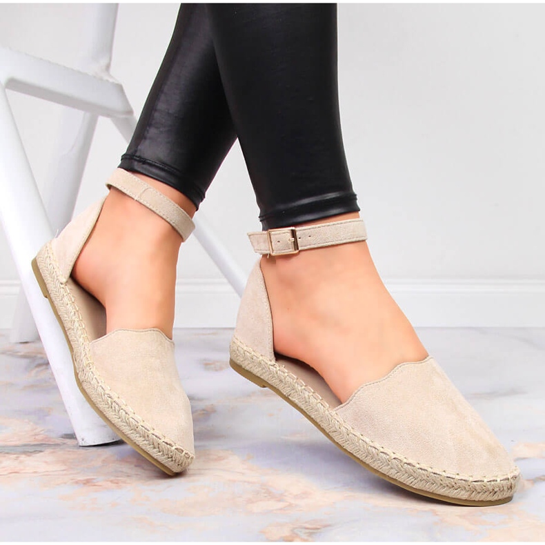 Espadrilles beiges pour femmes Sandales Jezzi 1