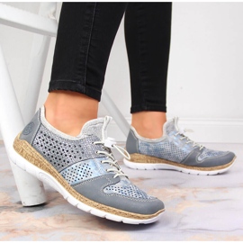 Chaussures femme ajourées bleues Rieker N4255-12 17