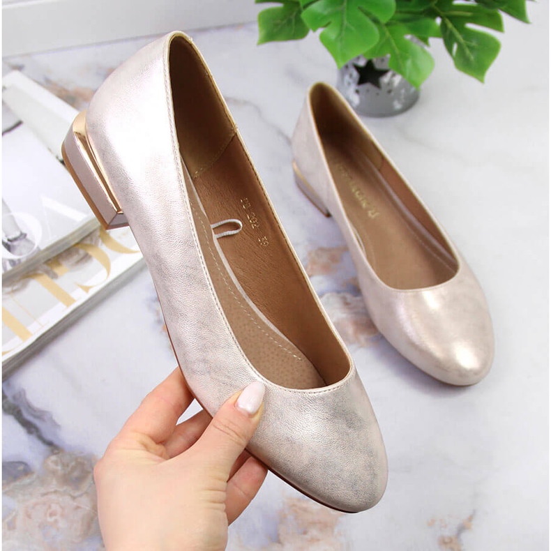 Ballerines dorées à talons femme Sergio Leone 1