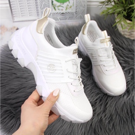 Baskets pour femmes sur la plate-forme Bugatti blanche 3
