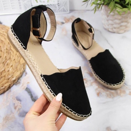 Sandales femme espadrilles eVento noires 2