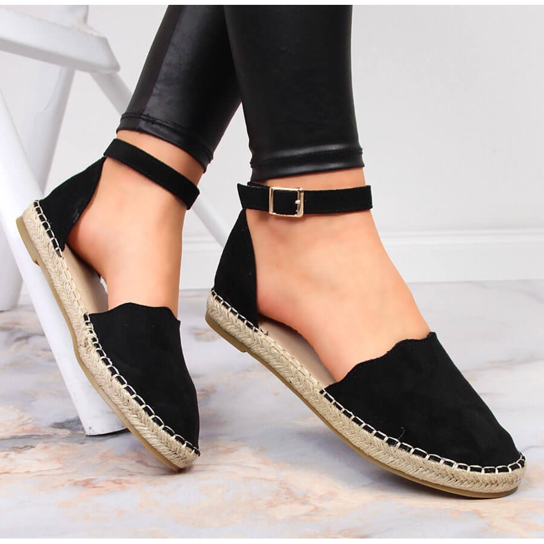 Sandales femme espadrilles eVento noires 1