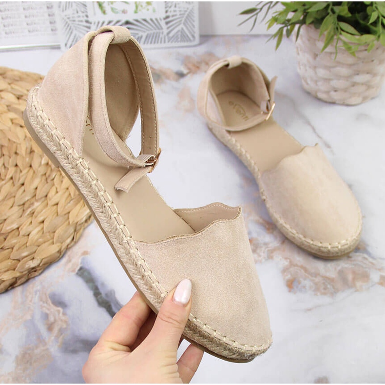 Espadrilles beiges sandales femme eVento 1