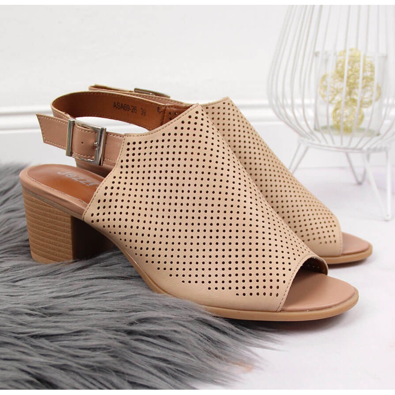 Sandales femme, ajourées, beige Jezzi 2