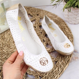 Ballerines femme blanches ajourées Rieker 41459-80 11