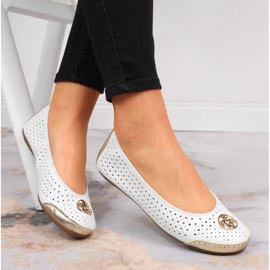 Ballerines femme blanches ajourées Rieker 41459-80 9