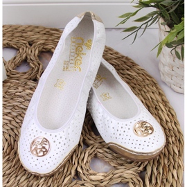 Ballerines femme blanches ajourées Rieker 41459-80 13