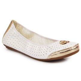 Ballerines femme blanches ajourées Rieker 41459-80 10