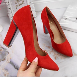 Escarpins cuir velours sur tige Juma rouge 1