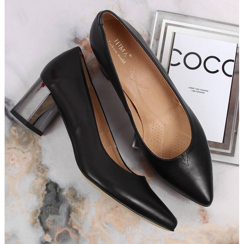 Escarpins en cuir Juma noir sur poteau décoratif le noir 1